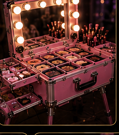 Maleta camarim iluminada com produtos